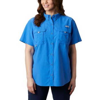 Columbia Overhemd Dames, PFG Bahama Short Sleeve Plus Size Blauw, 53ORWNYQS